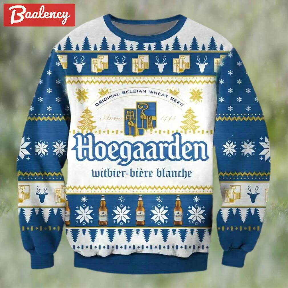 Hoegaarden beer ugly christmas sweater, faux wool sweater, gifts for beer lovers, international beer day, best christmas gifts for 2022 ? prinvity Christmas Ugly Sweater