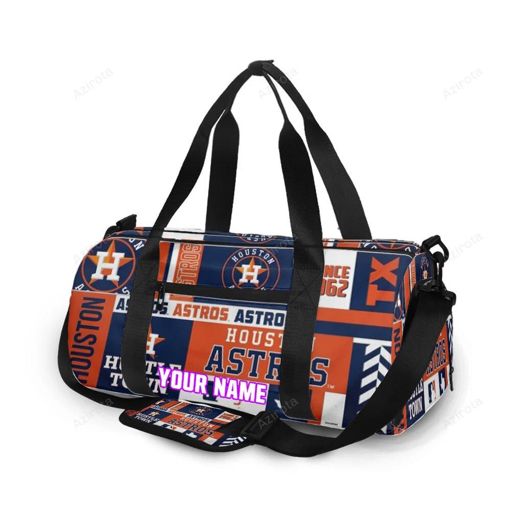 Houston astros emblem v5 personalized name travel bag gym bag 1365 Travel Bag