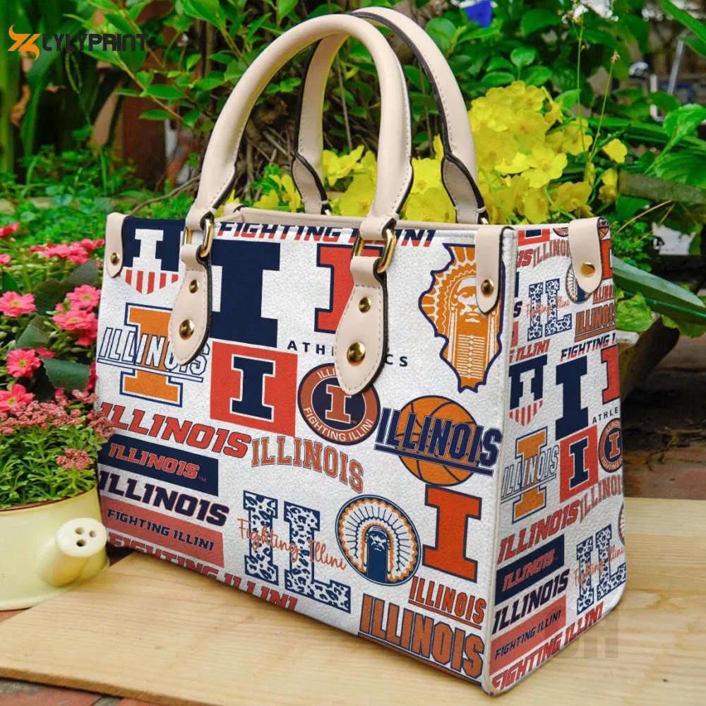 Illinois fighting illini a leather handbag for women gift 2290 Women Leather Hand Bag