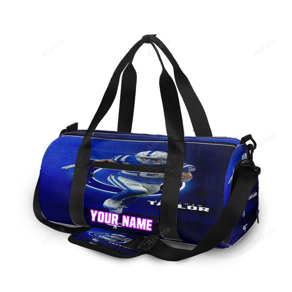 Indianapolis colts jonathan taylor3 personalized name travel bag gym bag 902 Travel Bag