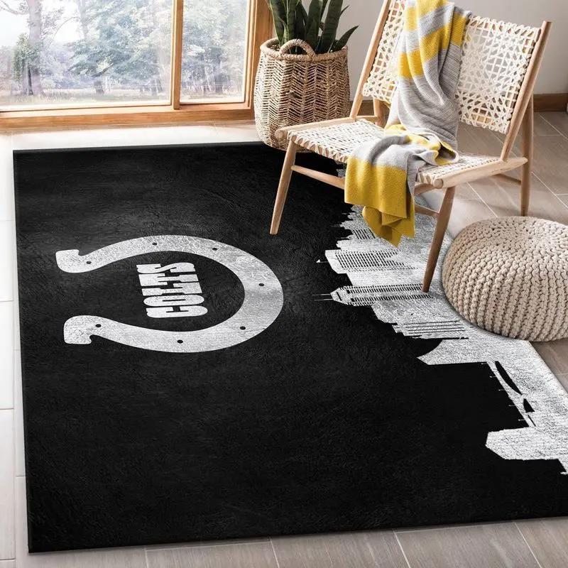 Indianapolis colts nfl 5 living room and bed room rug rug regtangle carpet Rectangle Rug