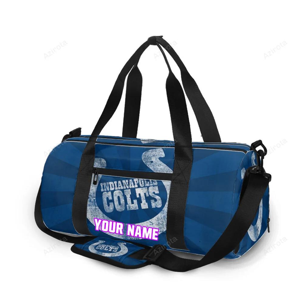 Indianapolis colts old horseshoe white personalized name travel bag gym bag 1406 Travel Bag