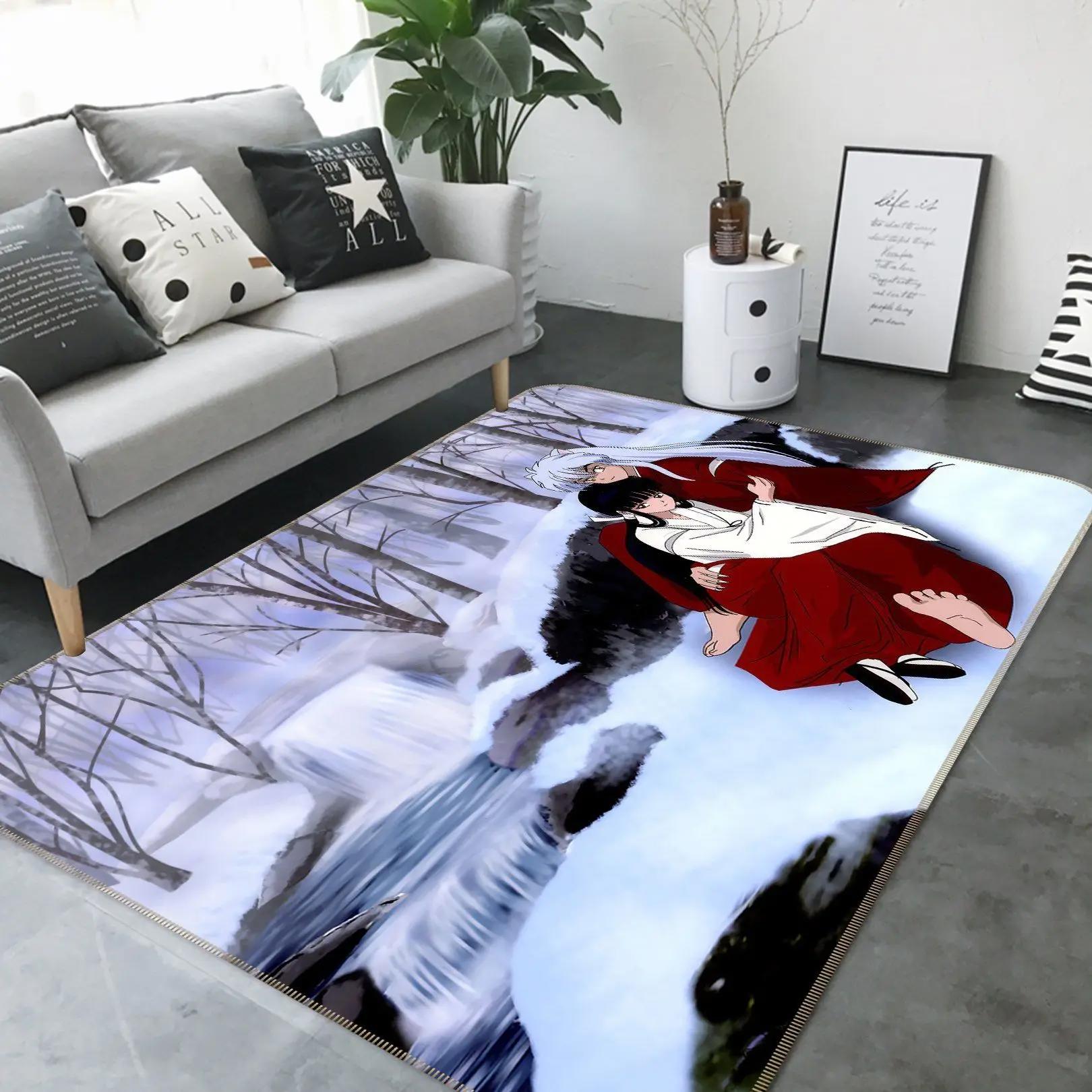 Inuyasha anime 1 area rug living room and bed room rug rug regtangle carpet floor decor home decor Rectangle Rug