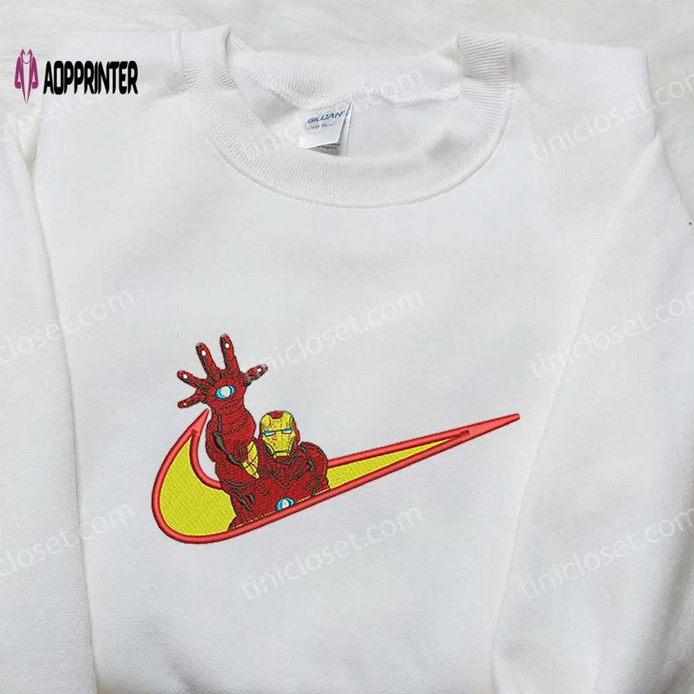 Iron-man x nike embroidered shirt hoodie & sweatshirt: marvel inspired apparel Embroidered Shirt