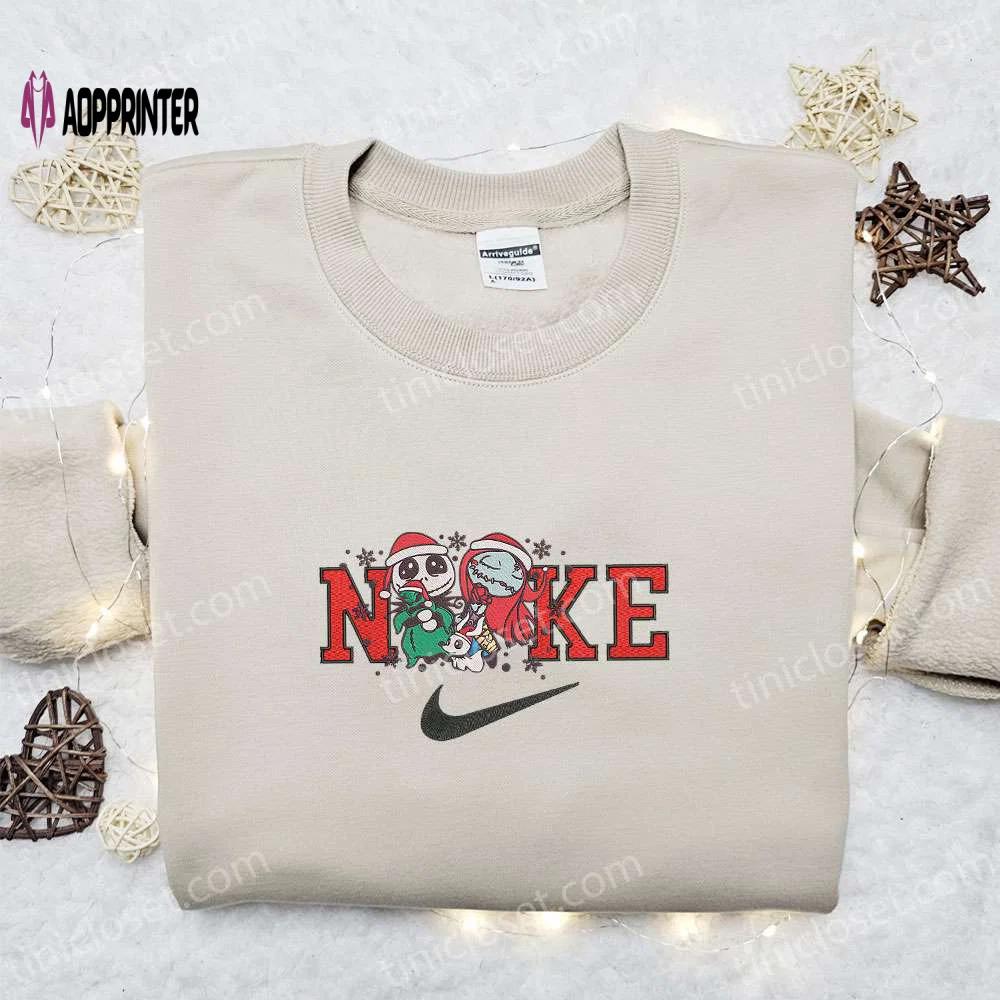 Jack sally & oogie boogie x nike christmas sweatshirt: embroidered movie merry shirt – best gift ideas Embroidered Shirt