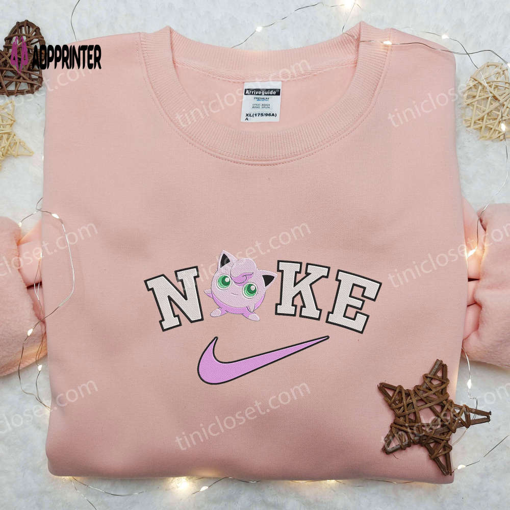 Jigglypuff nike embroidered shirt & pokemon sweatshirt – customized nike apparel Embroidered Shirt