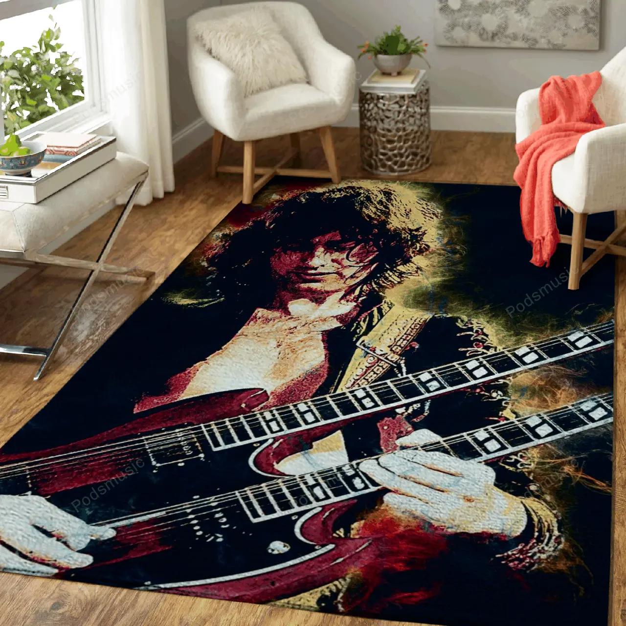 Jimmy page semi abstract compilation music art art for fans area rug living room carpet rug regtangle carpet floor decor home decor Rectangle Rug