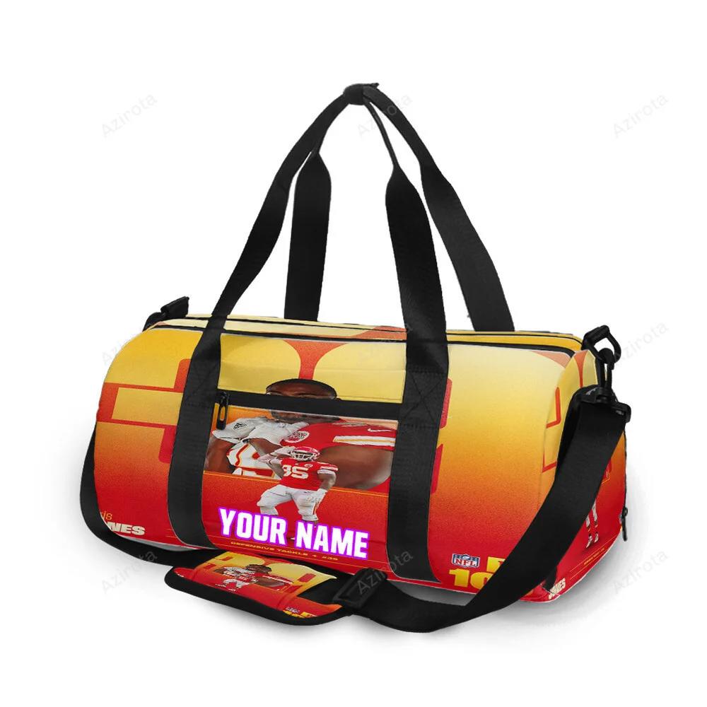 Kansas city chiefs chris jones personalized name travel bag gym bag 1853 Travel Bag