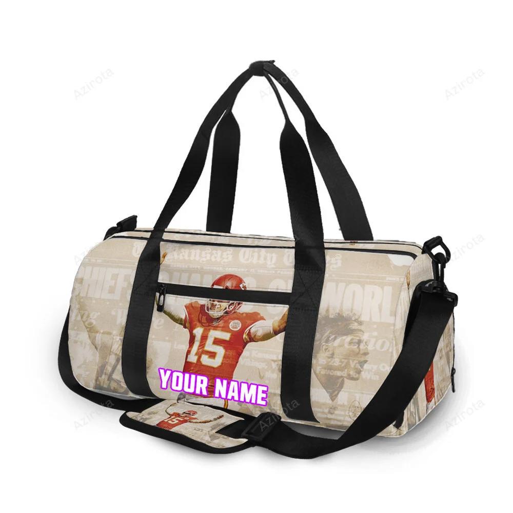 Kansas city chiefs patrick mahomes 15 v7 personalized name travel bag gym bag 266 Travel Bag