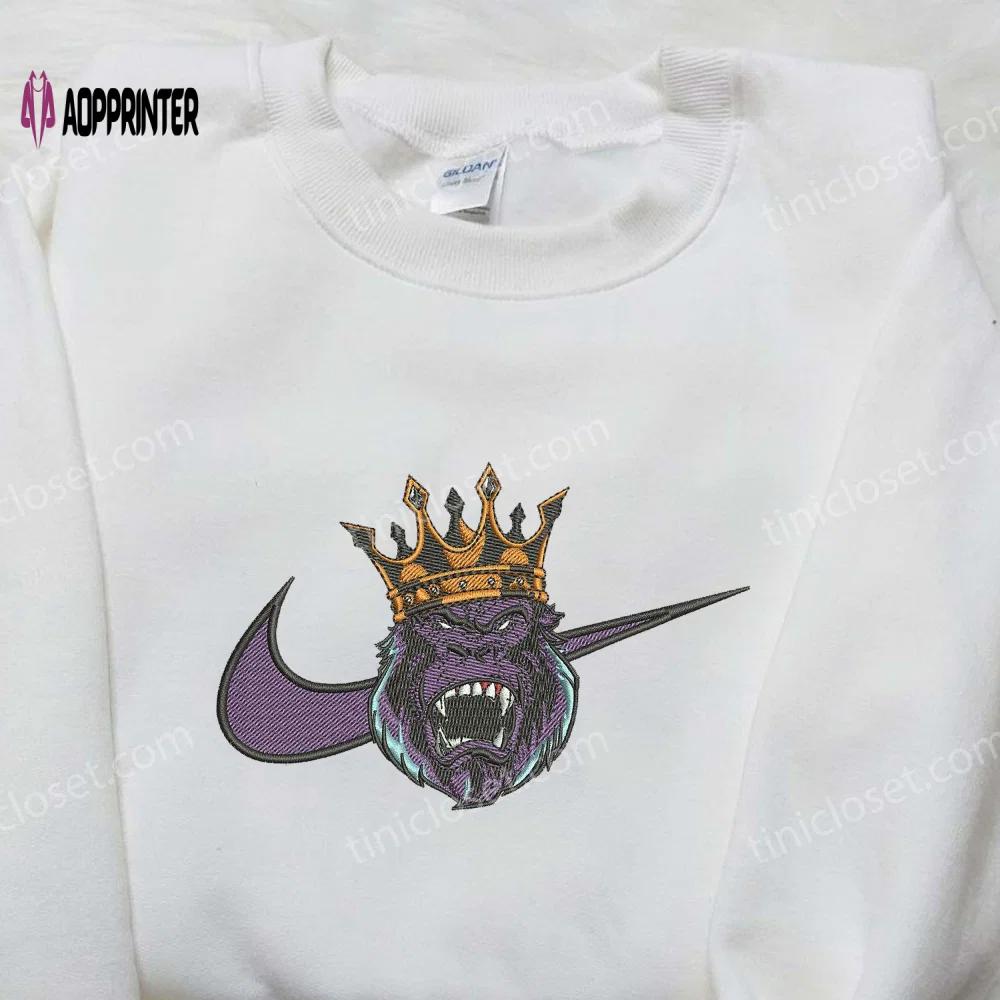 King kong nike embroidered shirt – authentic movie-inspired design Embroidered Shirt