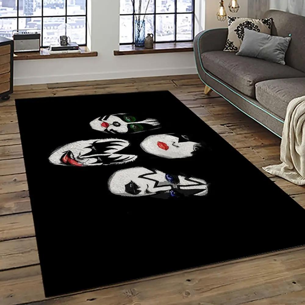 Kiss rock band music retangle carpet area rug home decor best gift for fan and friends as65 Rectangle Rug