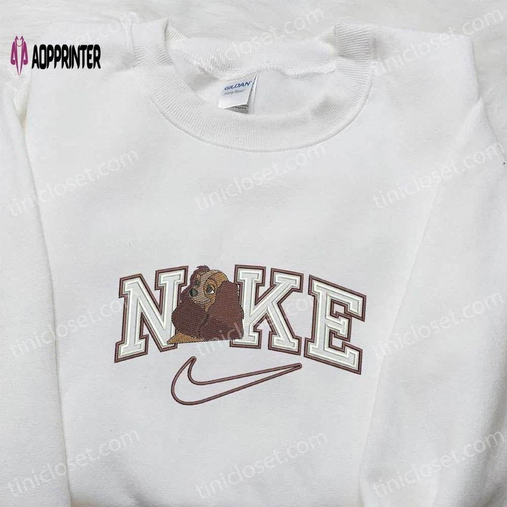Lady x nike cartoon & disney characters inspired embroidered shirt – trendy stylish & unique Embroidered Shirt