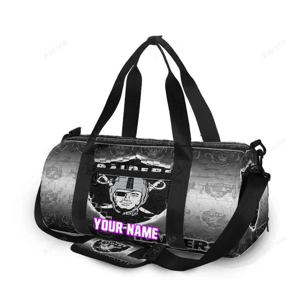 Las vegas raiders logo art6 personalized name travel bag gym bag 781 Travel Bag