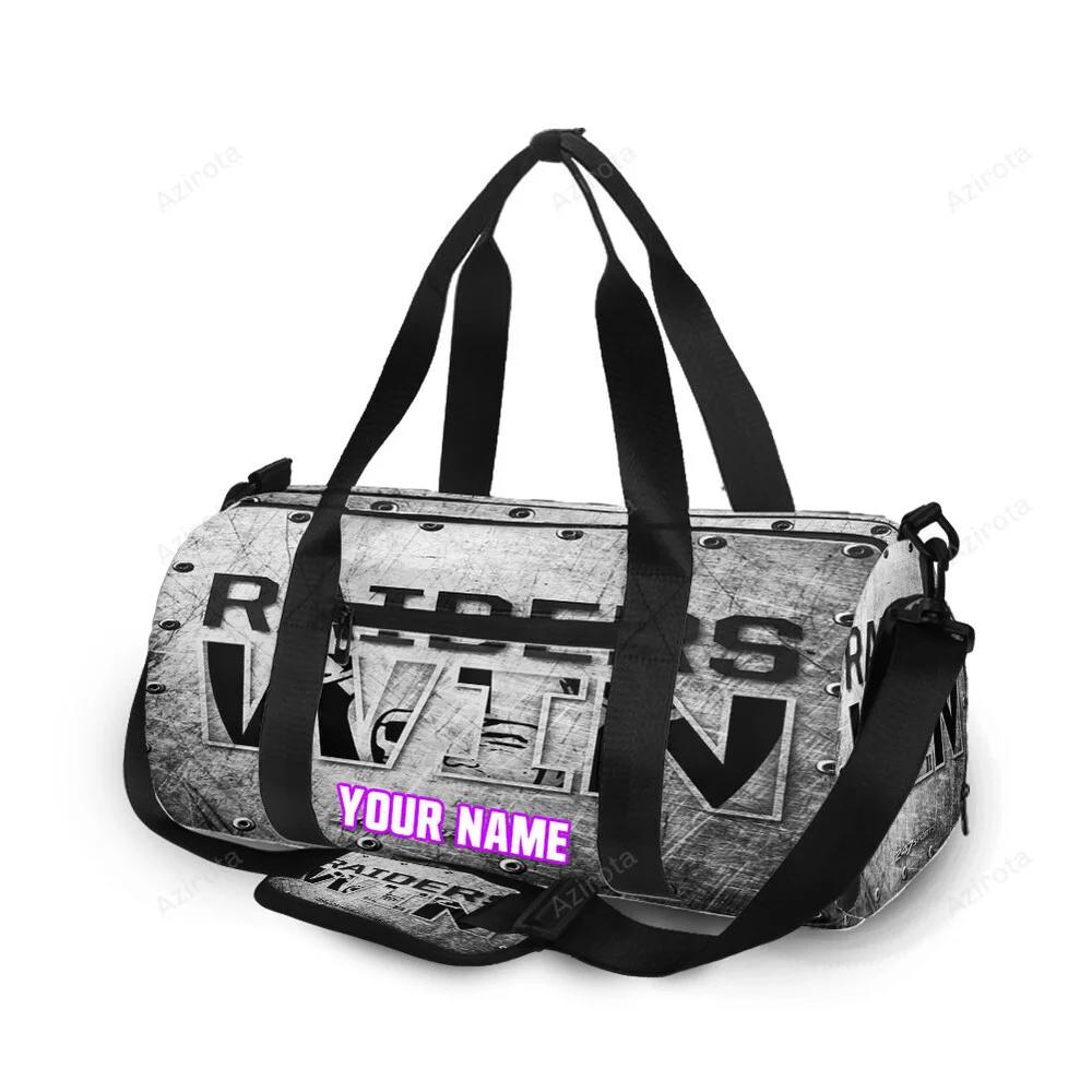 Las vegas raiders win metal personalized name travel bag gym bag 2093 Travel Bag