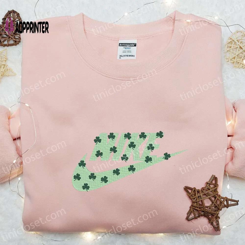 Leaves x nike embroidered hoodie – patrick s day sweatshirt custom design Embroidered Shirt