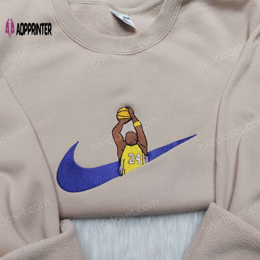 Lebron james nike embroidered shirt & lakers hoodie: nba fan gear Embroidered Shirt