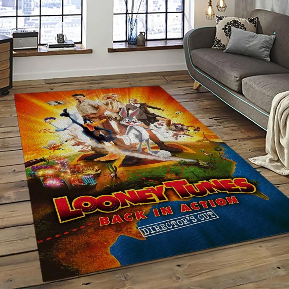 Looney tunes characters cartoon movie carpet rectangle area rug for living room bedroom decor lt29 Rectangle Rug