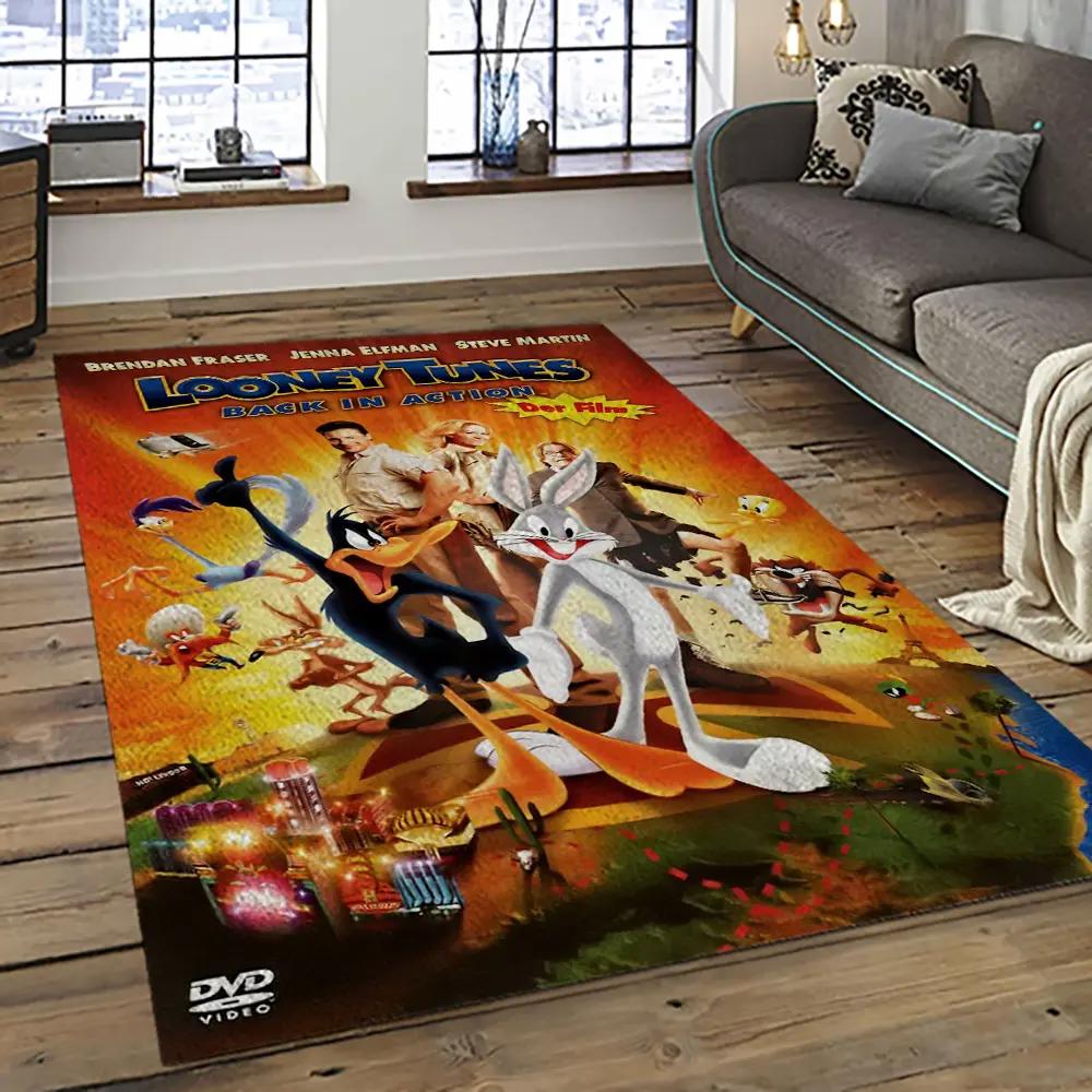 Looney tunes characters cartoon movie carpet rectangle area rug for living room bedroom decor lt47 Rectangle Rug