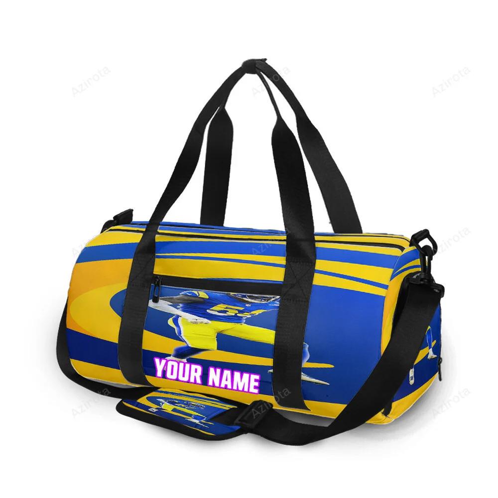 Los angeles rams leonard floyd1 personalized name travel bag gym bag 455 Travel Bag