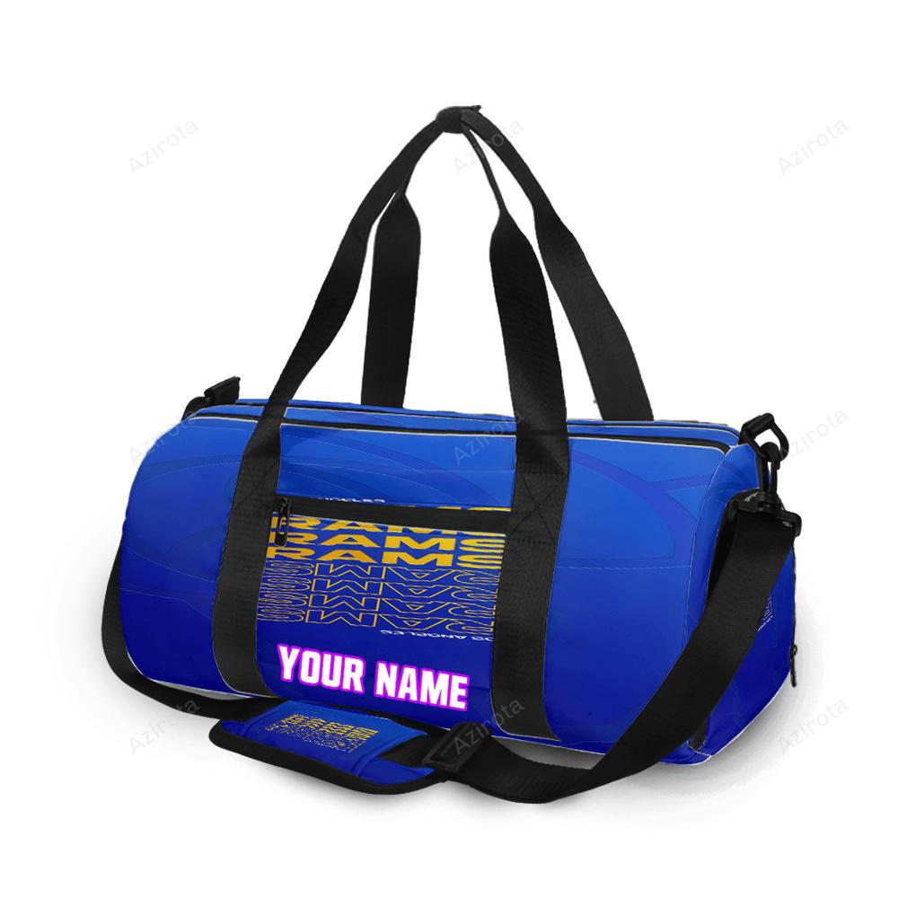 Los angeles rams yellow rams blue1 personalized name travel bag gym bag 407 Travel Bag