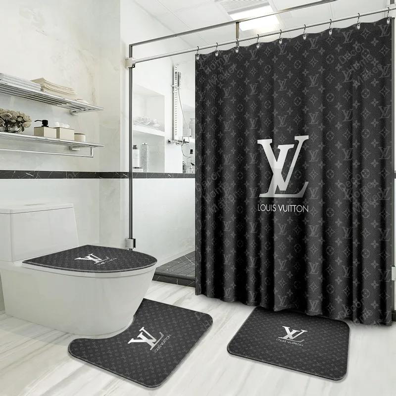 Louis vuitton bathroom set luxury shower curtain waterproof luxury brand with logo louis vuitton 30 293 Bathroom Set