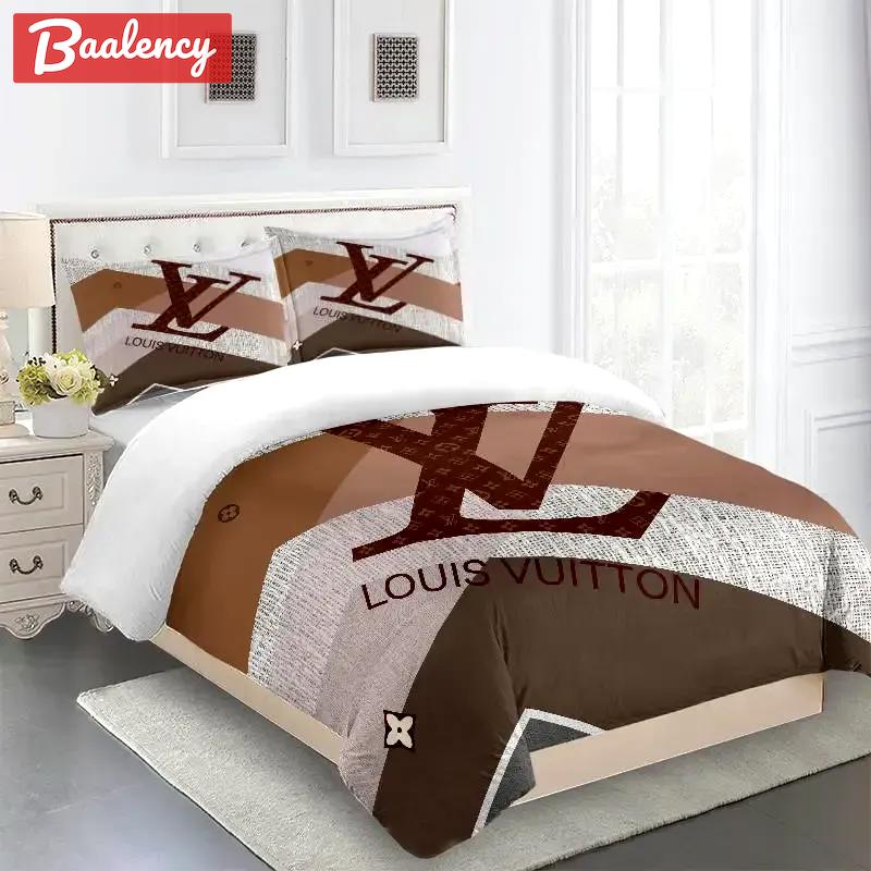 Louis vuitton fashion logo limited luxury brand bedding sets, bedroom decor , thanksgiving decorations for home 18 best luxury bed sets gift thankgivings and christmas Bedding Sets