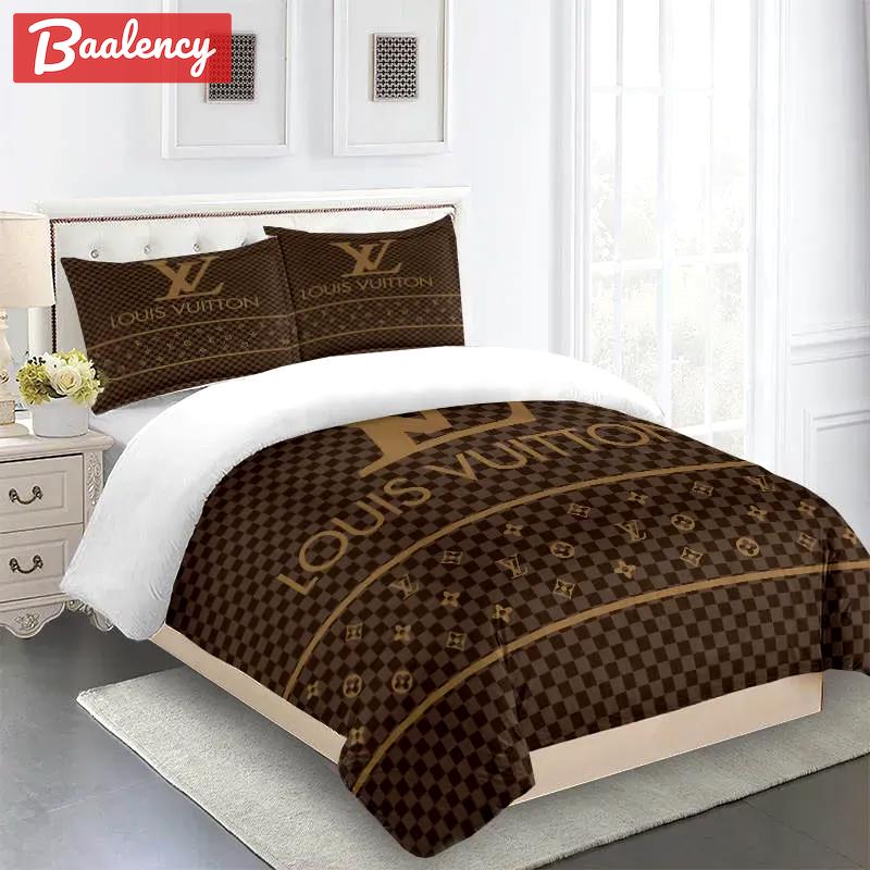 Louis vuitton fashion logo luxury brand bedding sets, bedroom decor , thanksgiving decorations for home 25 best luxury bed sets gift thankgivings and christmas Bedding Sets