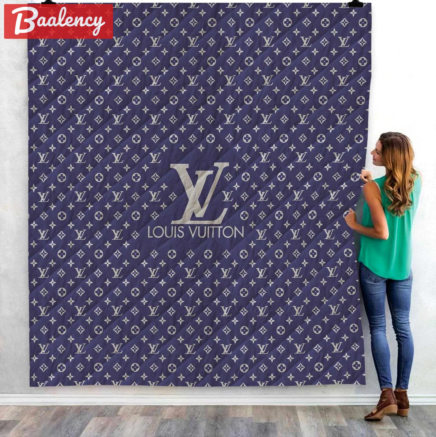 Louis vuitton fashion logo luxury brand blanket fleece home decor 96 Blanket Fleece