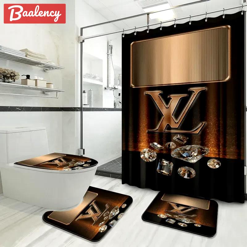 Louis vuitton home decor luxury fashion brand bath mat bathroom sets hypebeast Bathroom Set