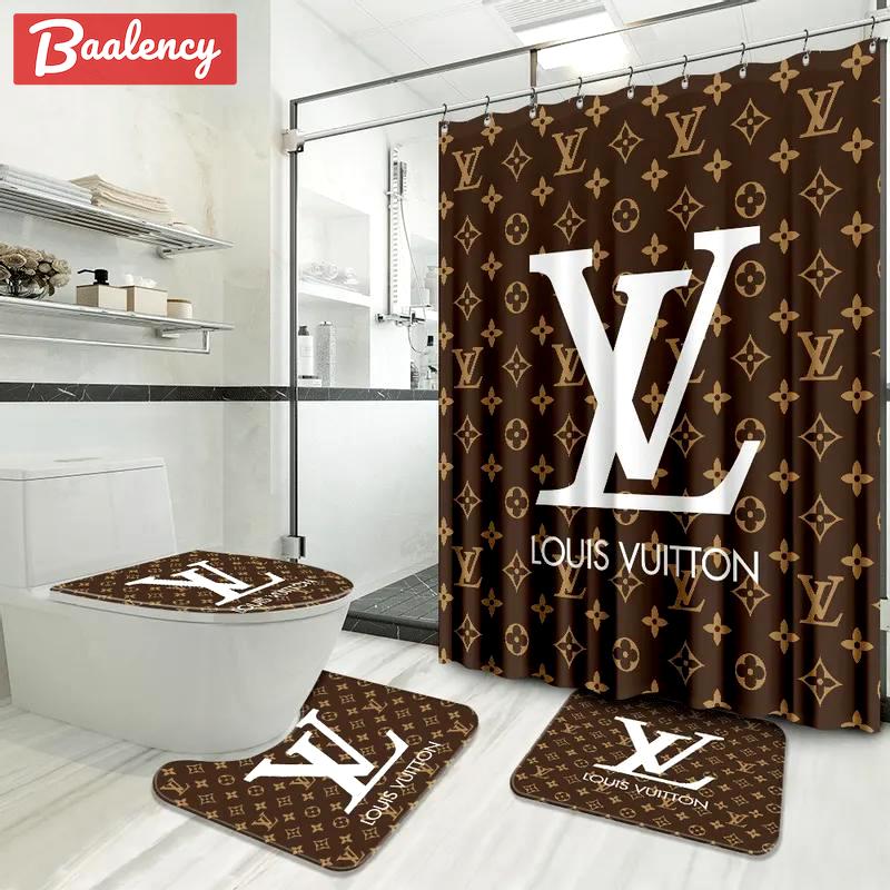 Louis vuitton lv louis vuitton bath mat luxury fashion brand bathroom sets home decor hypebeast Bathroom Set