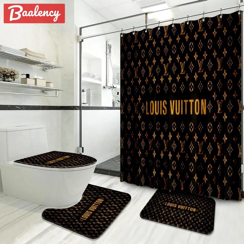 Louis vuitton lv louis vuitton bathroom set home decor hypebeast luxury fashion brand bath mat Bathroom Set