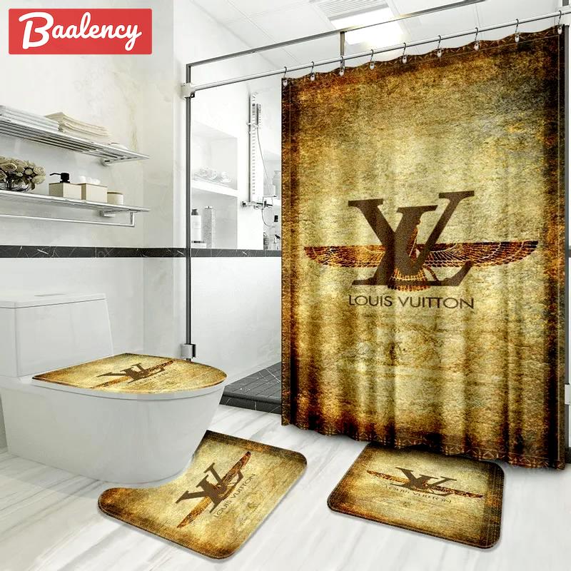 Louis vuitton lv louis vuitton luxury fashion brand home decor hypebeast bath mat bathroom sets Bathroom Set