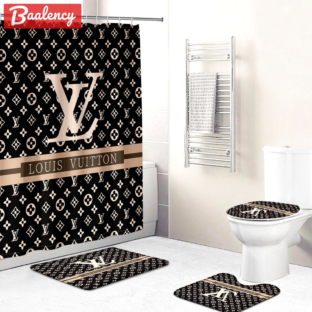 Louis vuitton lv monogram luxury fashion brand hypebeast bath mat home decor bathroom sets Bathroom Set
