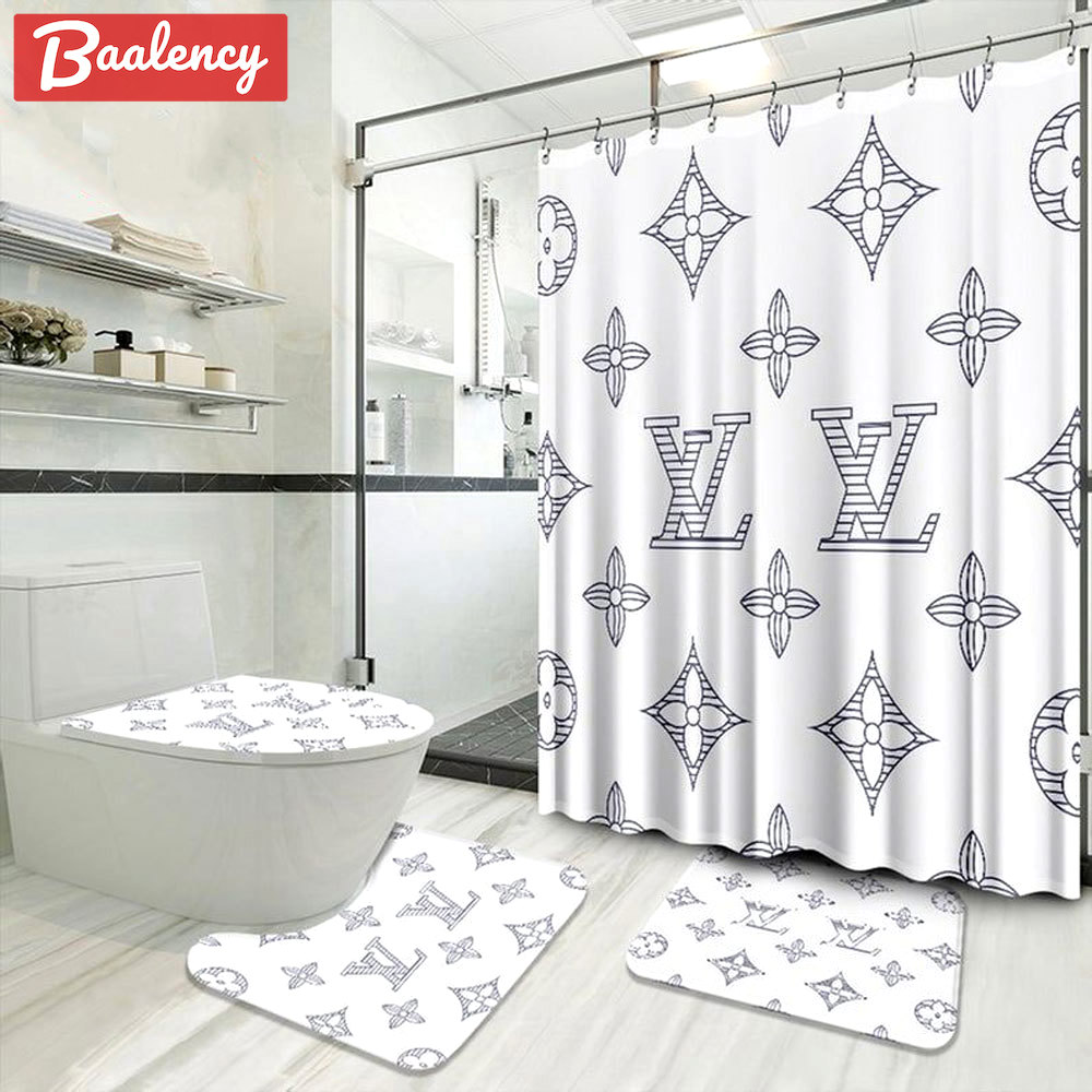 Louis vuitton lv white bathroom sets bath mat luxury fashion brand home decor hypebeast Bathroom Set