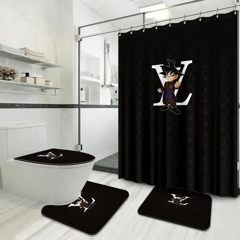 Louis vuitton songoku black fashion limited luxury brand bathroom set home decor Bathroom Set