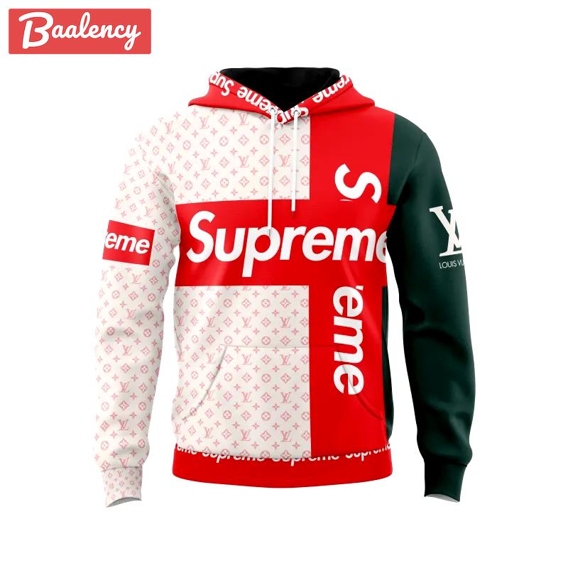 Louis vuitton supreme unisex hoodie outfit for men women luxury brand clothing special gift Hoodie 3D