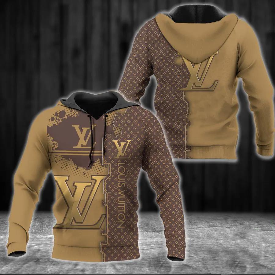 Louis vuitton yellow luxury brand unisex hoodie for men women Hoodie 3D
