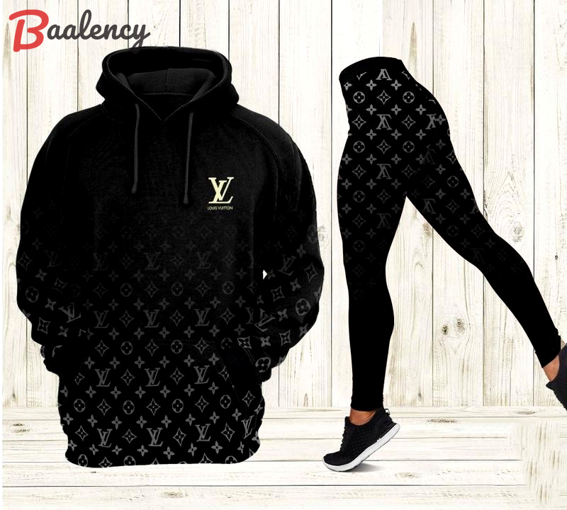Louis vuittonuxury brand black gradient 3d hoodieeggingsetv gift Zipper Hoodie 3D
