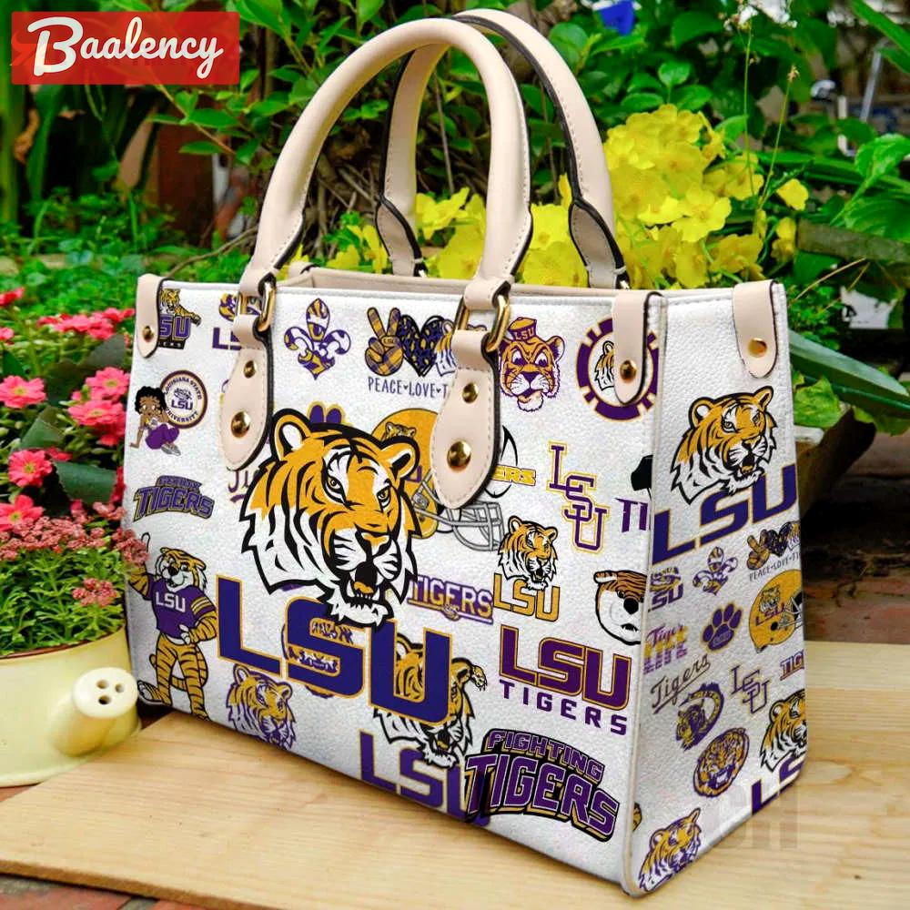 Lsu tigers leather handbag gift for women 538 Women Leather Hand Bag