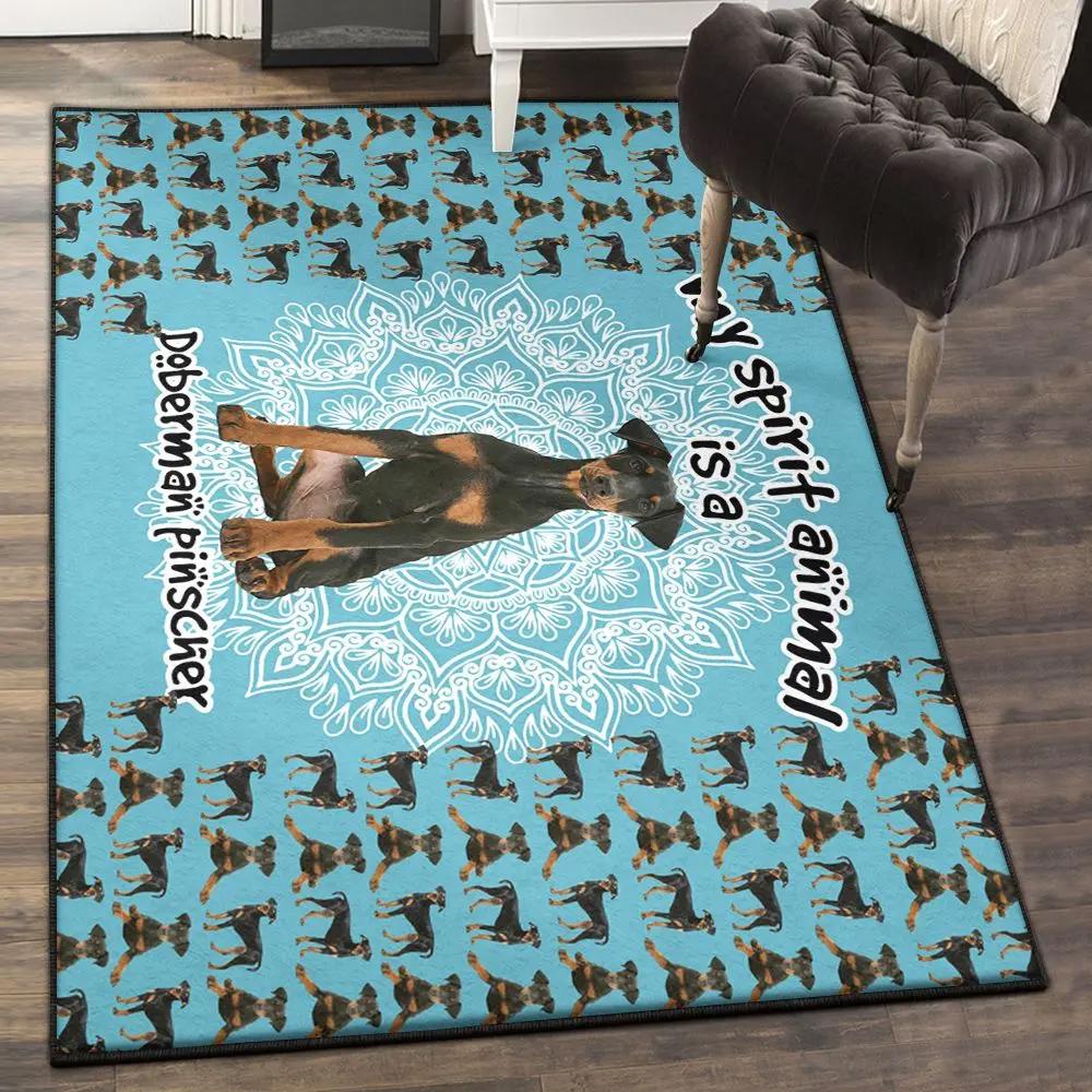 Mammal washable rugs, doberman pinscher is my spirit animal rug Rectangle Rug