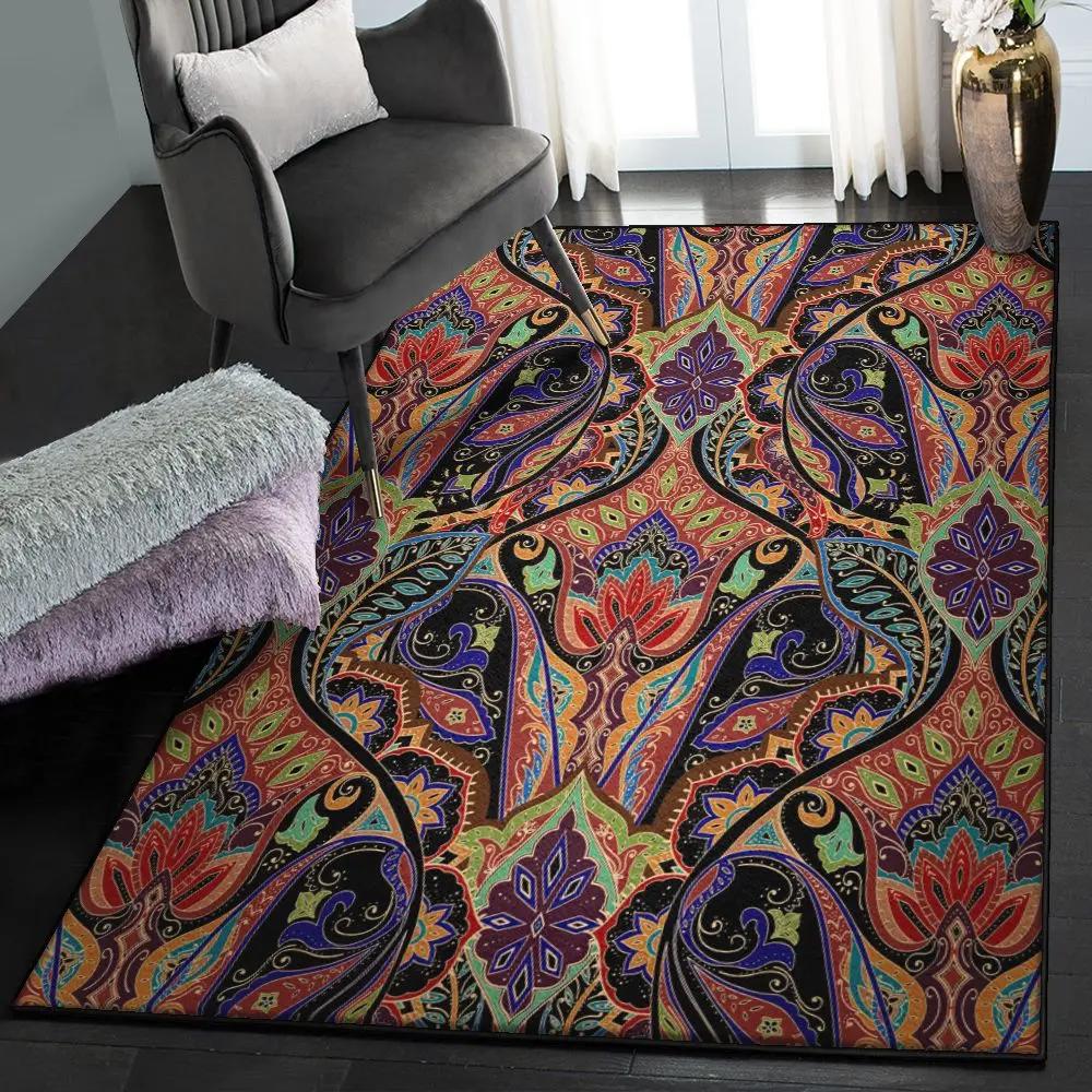 Mandala indoor outdoor carpet, bohemian pattern rug Rectangle Rug