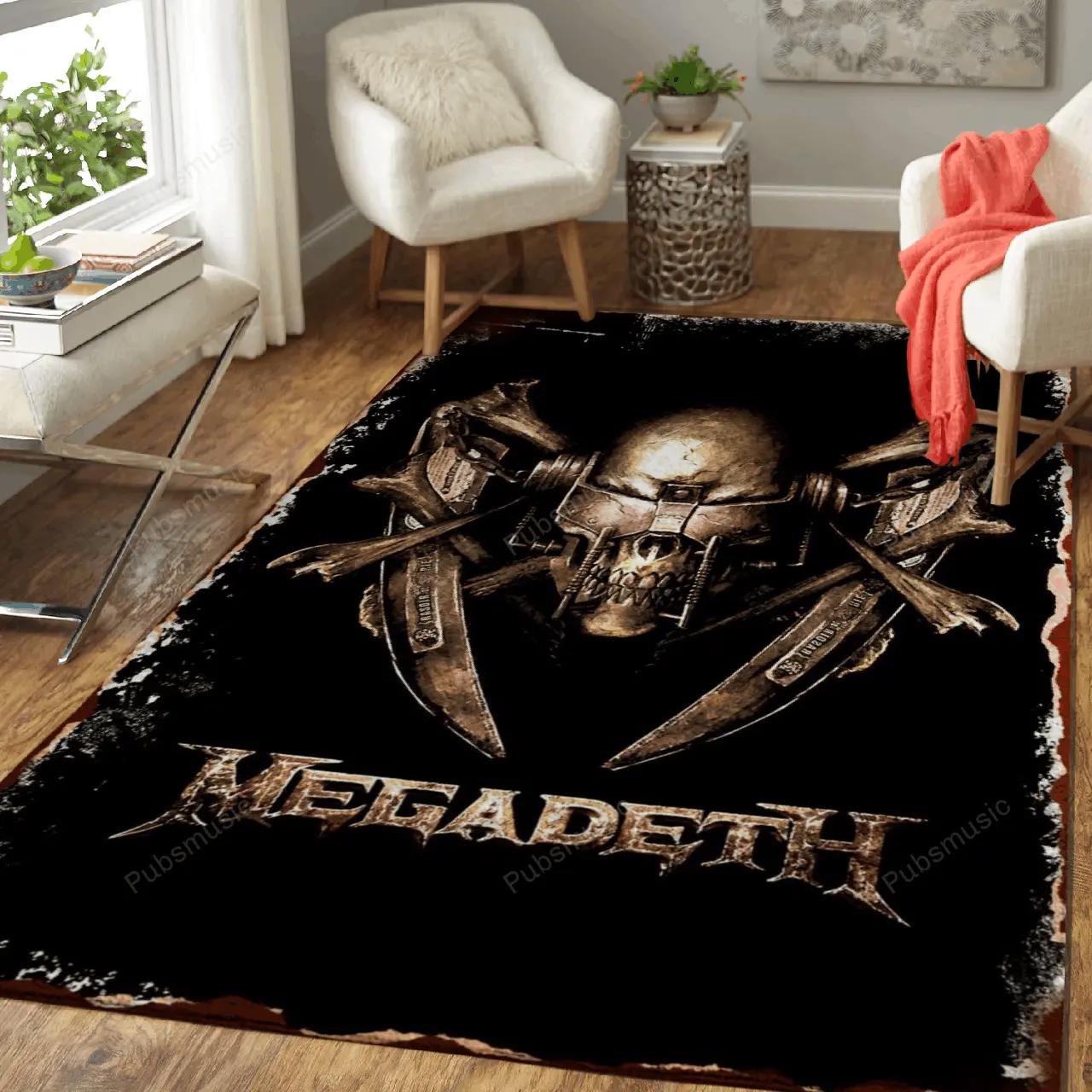 Megadeth band artwork music art for fans area rug living room carpet rug regtangle carpet floor decor home decor Rectangle Rug