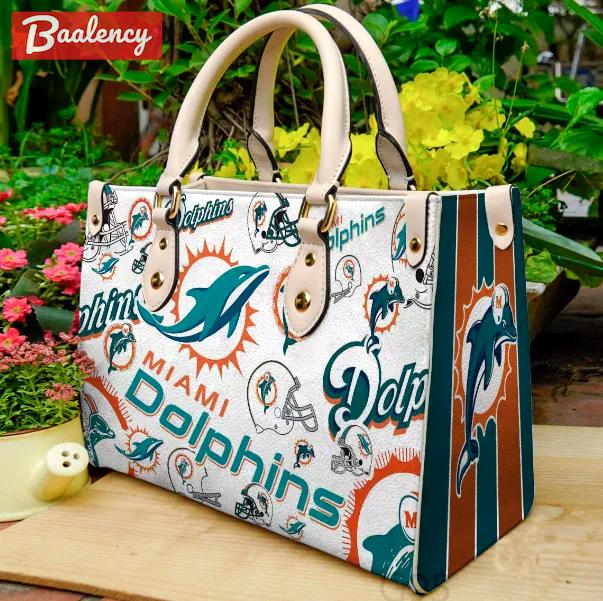 Miami dolphins 3 leather handbag gift for women 2899 Women Leather Hand Bag