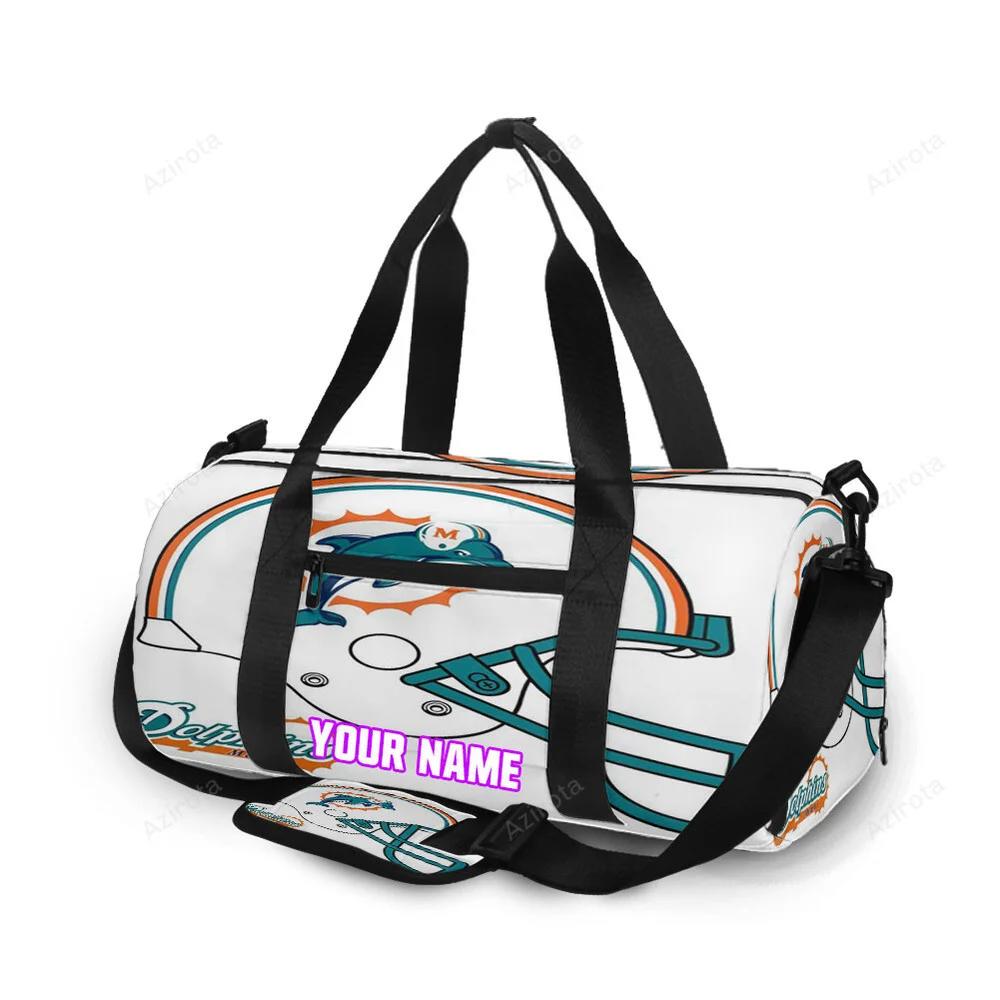 Miami dolphins helmet 1 personalized name travel bag gym bag 1972 Travel Bag