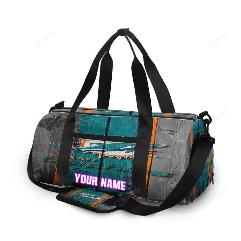 Miami dolphins logo 3 personalized name travel bag gym bag 647 Travel Bag
