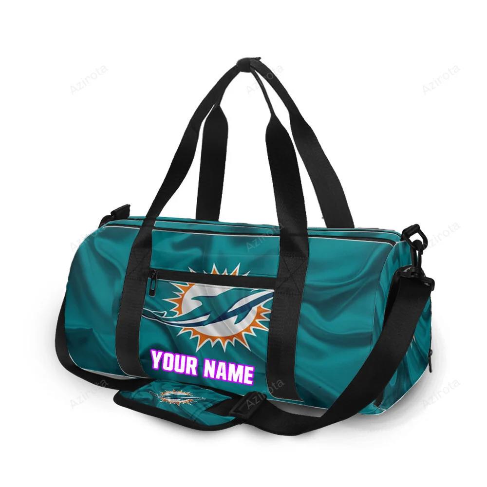 Miami dolphins logo 6 personalized name travel bag gym bag 1526 Travel Bag