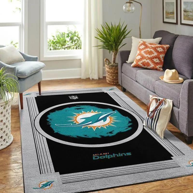 Miami dolphins nfl football sfd 20030313 living room rug regtangle carpet Rectangle Rug