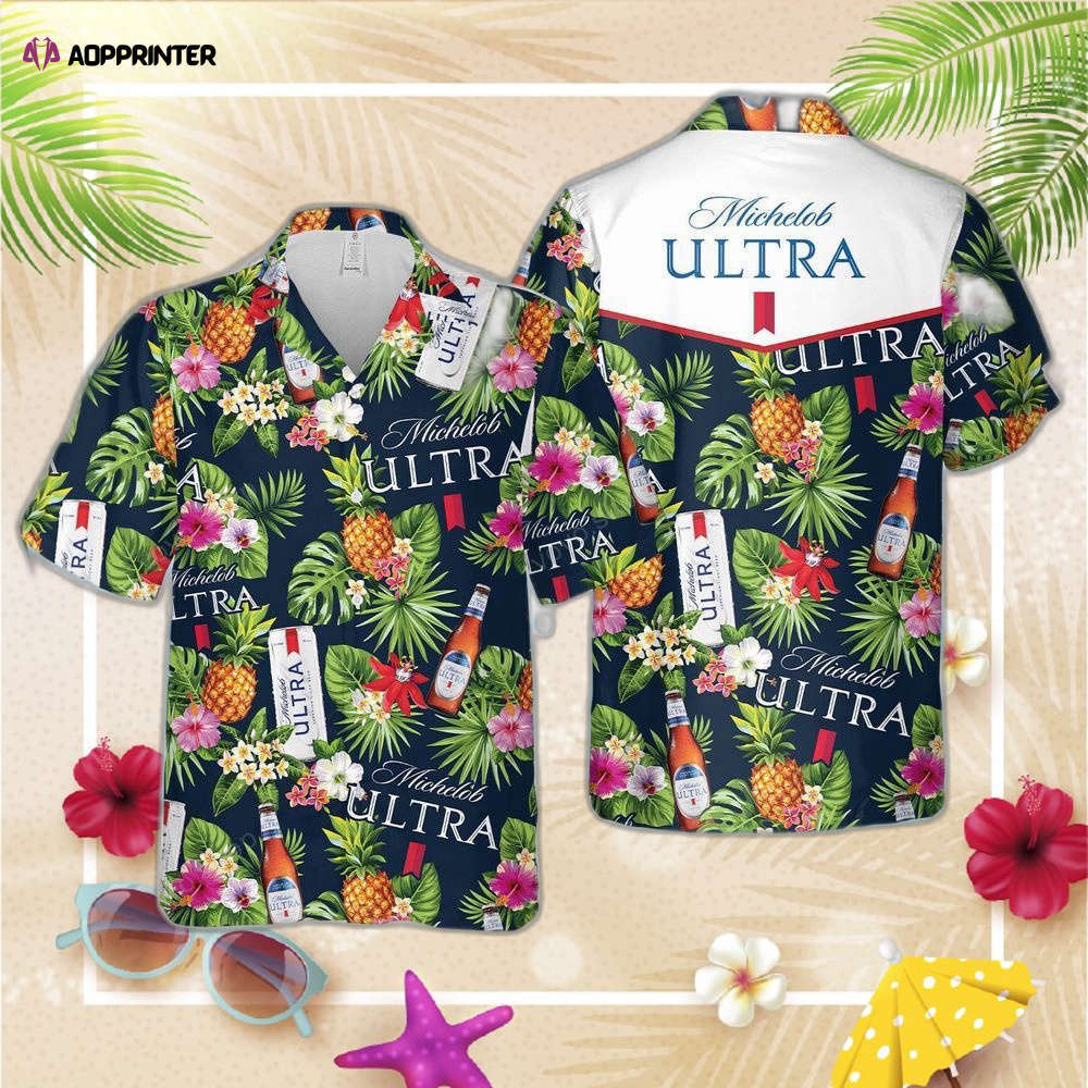 Michelob ultra beer tropical flower hawaiian shirt for men women Hawaii Shirt