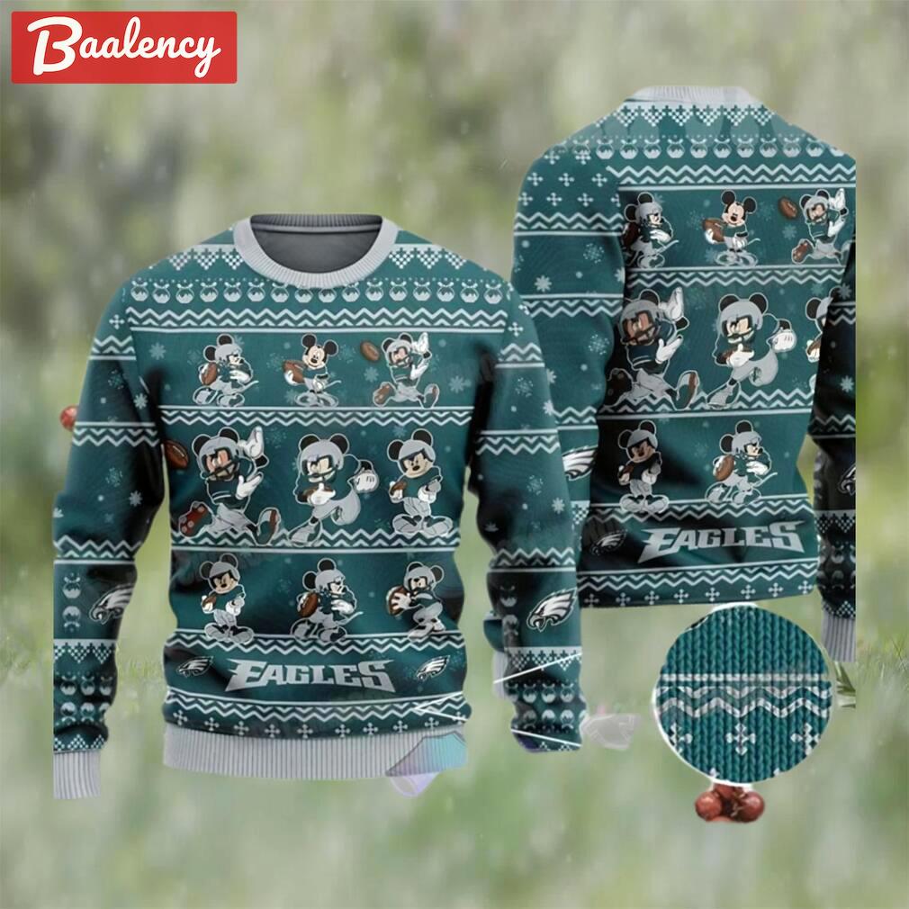 Mickey mouse nfl philadelphia football ugly christmas sweater eagles gifts Christmas Ugly Sweater