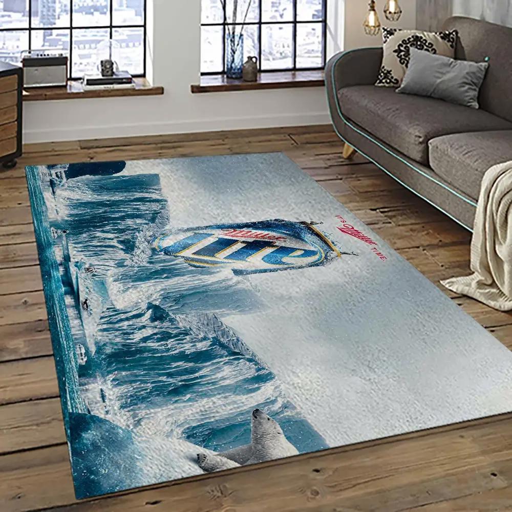 Miller lite american style beer retangle carpet area rug home decor gift best present for friends ml16 Rectangle Rug